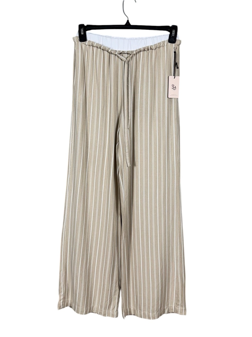 Womens Wide Leg Linen Pants Medium Beachy Resort Coastal Euro Summer New - Picture 1 of 7